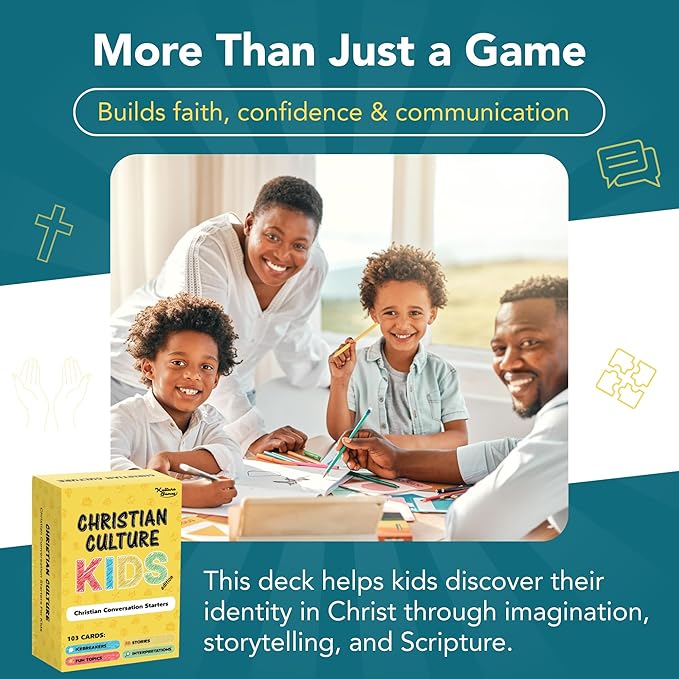 Kulture Games - Bible Conversation Cards for Kids - Christian Family Games - Faith Based Educational Card Games - Sunday School Christian - Gifts Learning - Ages 6+