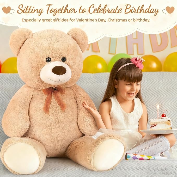 Toys Studio Ultra Soft Teddy Bear 51 inch Giant Stuffed Animal Large Stuffed Bear Plush Toy for Girls Women Gifts Christmas Kids Easter Valentine's Day Mother's Day