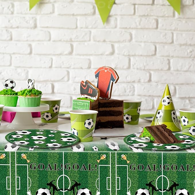 Soccer Theme Party Decorations,41Pcs Soccer Birthday Party Supplies Tableware Set with Party Plates and Napkins Tablecloth丨Baby Shower Boys Girls Sports Soccer Theme Birthday Party Supplies,Serves 20