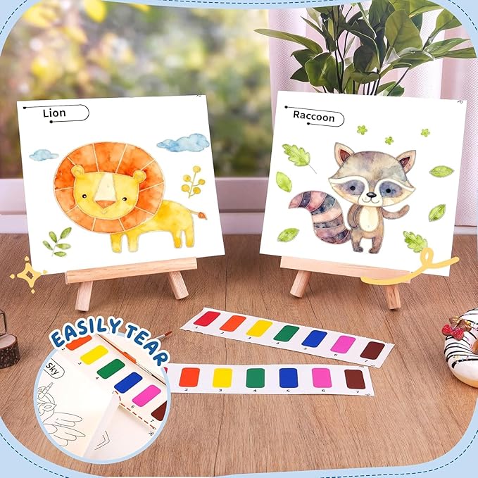 YPLUS Paint with Water Books for Toddlers, Art Craft Toys Watercolor Painting Pape, Gift for Kids Ages 1-3, 2-4, 4-6, Drawing with Brush - Animals