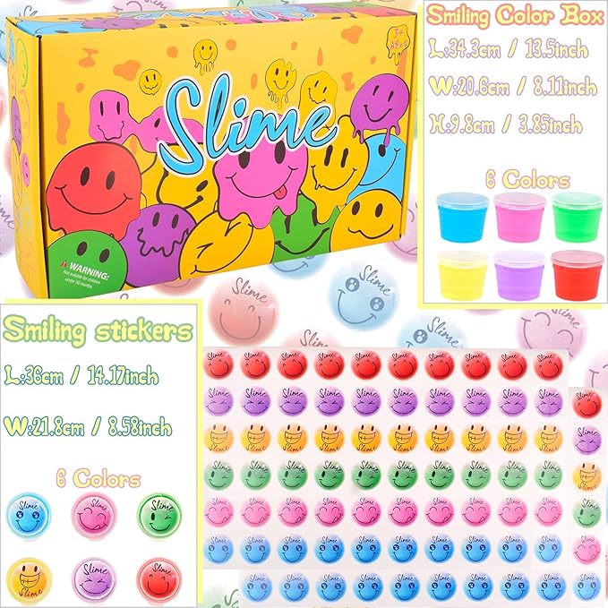 120 Pack for Kids Clear Crystal Bulk Slime Kit, Slimes Toys for Girls and Boys, Stress Relief, Non-Sticky, Classroom Reward, Easter Party Favors Supplies