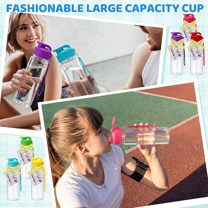 Yungyan 24 Sets End of Year Gifts for Students 17 oz Water Bottles Bulk Portable Sports Water Bottle Summer Graduation Student Gift from Teachers for Kids School Classroom Prize Goodie Bag (Flip Cap)