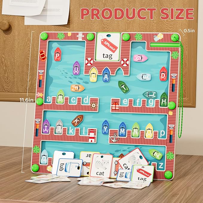 zhiwuzhu Magnetic Alphabet Maze,Montessori Magnetic Maze Board,Alphabet Puzzle Toddler Toys for Ages 2-4,Toddler Preschool Learning Toys