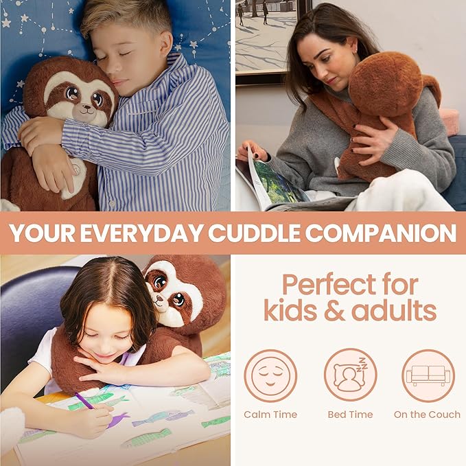 Huggle Healers Weighted Stuffed Animals for Adults, Teens and Kids - 36 Inch Long Plush Arms for Hugs - 4.5lb Sloth Stuffed Animal Plushies - Kigi Sloth
