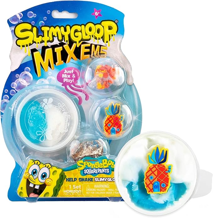 Spongebob Squarepants™ Kelp Shake SLIMYGLOOP Mix’EMS, Lemonade-Scented Cloud Slime with Mix-Ins