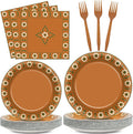 96Pcs Platos De Barro Mexicanos Paper Plates and Napkins Terracotta Flower Clay Pottery Party Decor Mexica Theme Tableware for 24 Guests Fiesta Birthday Wedding Baby Shower Party Supplies