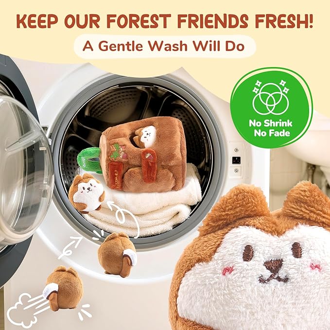 JoyCat Baby Toys 6-12 Months - Soft Baby Treehouse with 5 Sensory Squirrels - Rattle, Crinkle Paper, Squeaker, Mirror, Busy Montessori Soft Toys for Toddlers 0-3 Years Old - Easter Basket Stuffers