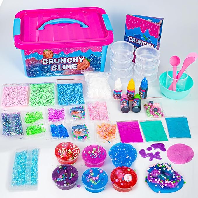 Unicorn Fruit Garden Crunchy Slime Kit,Ice Screen Cake Slime Sparkling Slime Making Kit,Foam, Jelly Cube Slime for Party Favors Kids Boys Girls Birthday Carnival Treasure Classroom Prizes