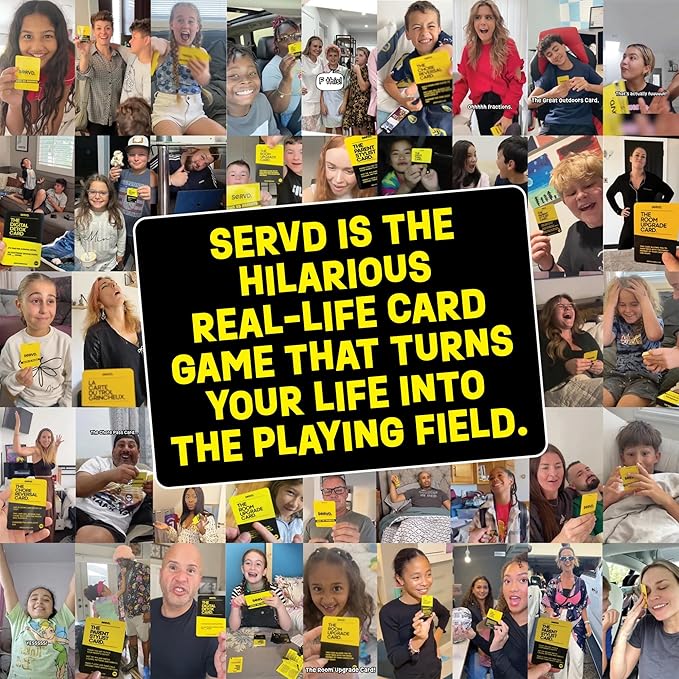 Hasbro SERVD Kids vs Parents Edition Game – Hilarious Real-Life Family Card Game for Kids, Teens, Adults – Fun Challenges – 2-6 Players – Ages 8+