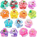 LAWOHO 15 Pack Fantasy Slime Kit for Kids, Super Soft and Non-Sticky Stress Relief Crunchy Slime Toys, DIY Butter Clear Slime Party Favor for Easter Christmas Birthday Goodie Bags Stuffers
