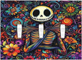 Decorative Switch Plates Colorful Flowers Abstract Skull 3 Gang Wall Plate Triple Toggle Light Switch Cover Faceplate Electrical Wall Panels For Home Living Room Decor