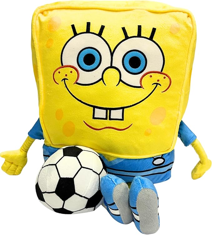 Spongebob Squarepants Soccer Plush Cuddle Pillow Buddy, Kids Bedding Super Soft Sports Pillow, 19" Tall, 2026 World Soccer Tournament (Officially Licensed Product) by Franco Collectibles