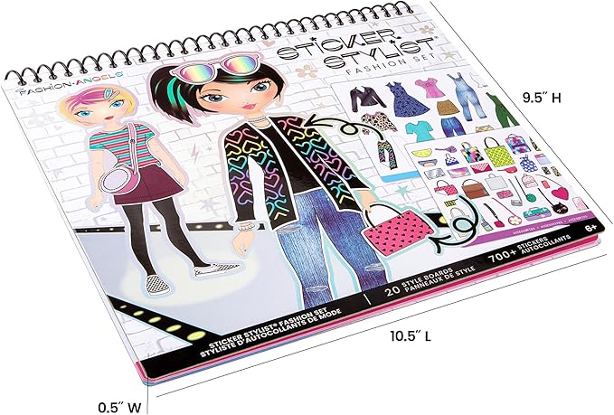 Fashion Angels Designer Kit for Girls, Fashion Activity Sticker Book with 700+ Stickers, Road Trip Essentials, Ideal for Kids Ages 6+