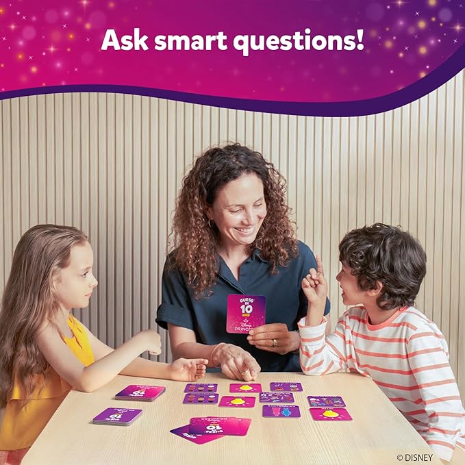 Skillmatics Guess in 10 - Disney Princess Card Game for Preschool Kids, Girls & Boys Who Love Cinderella, Ariel, Jasmine, Fun Travel Game & Gifts for Ages 3, 4, 5, 6