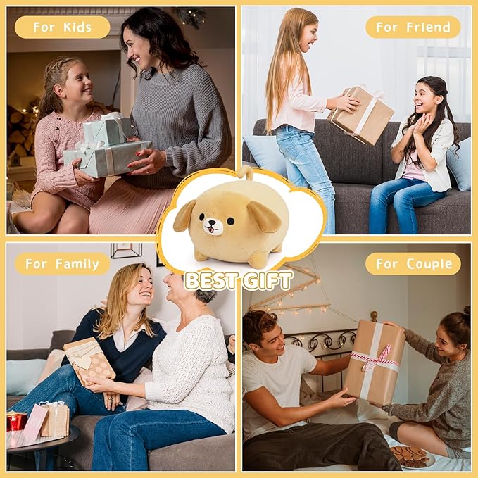 Dog Plush Pillow,15Inch Cute Big Dogs Stuffed Animal Toy,Labradoodle Plushies Doll Toy Gift for Kids Girlfriend,Boys