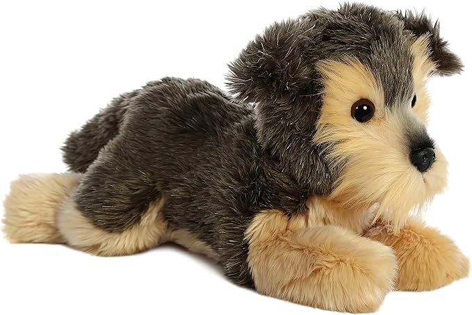 Aurora® Adorable Flopsie™ Yorky™ Stuffed Animal - Playful Ease - Timeless Companions - Gray 12 Inches