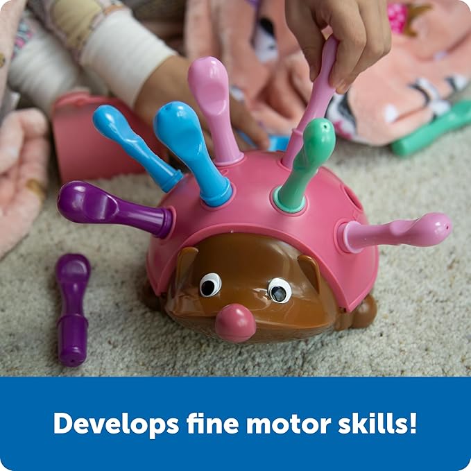 Learning Resources Spike The Fine Motor Hedgehog Pink - Toddler Montessori Toys, Stacking Shape, Gifts For Boys and Girls, Pattern Sensory Bin, Sorting Activities, Educational Games, Kindergarten
