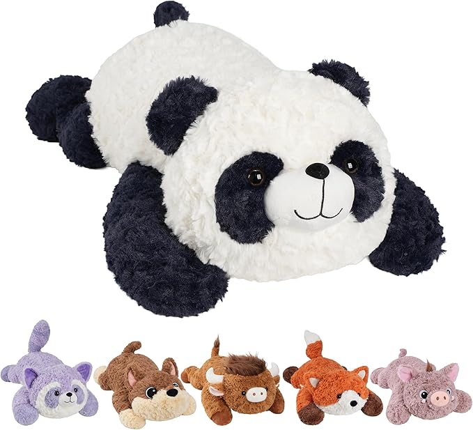 GILFWM 25" 5 Lbs Weighted Stuffed Animals Fox, Heatable and Coolable Weighted Plush with Microwavable Heating Pad,Removable Soft Washable Cute Plushie Pillow Toy Gifts for Adults and Kids