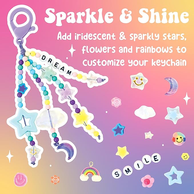 Creativity for Kids Backpack Keychains Mini Kit | Make 2 Trendy Keychains with Beads & Charms | DIY Craft Kit for Kids | Great for Travel, Parties & Gifts | Spring Crafts (Ages 6+)