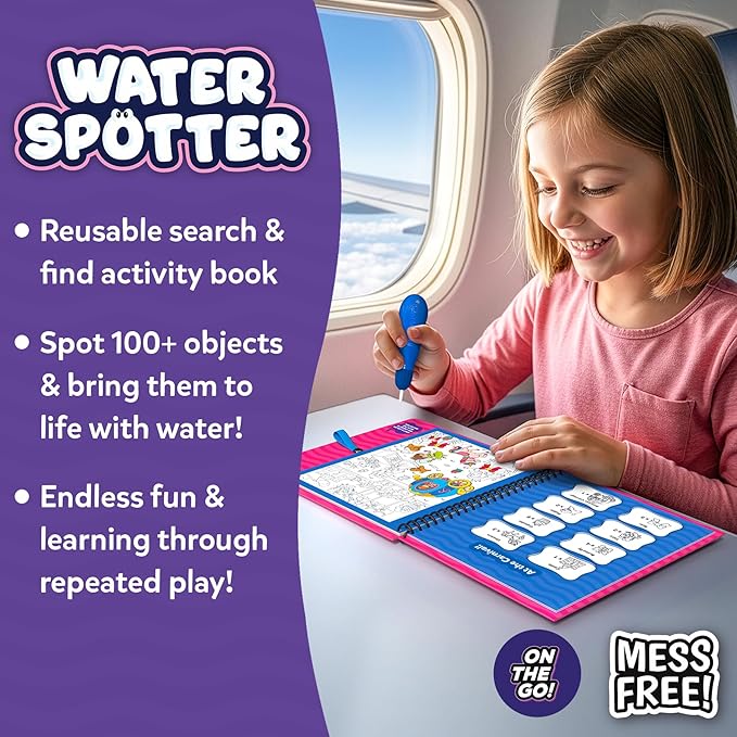 Skillmatics Reusable Search & Find Book – Water Spotter, Mess-Free, Fun Learning Activity, Unicorns & Princesses, Travel Toy, Gifts for Kids Ages 4, 5, 6, 7, 8