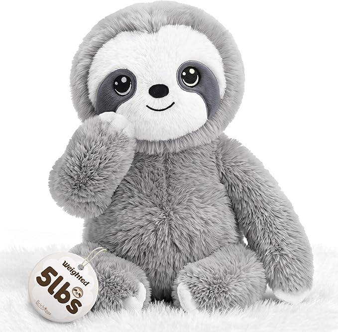 BRICHOEE 5lbs Weighted Sloth Stuffed Animals, 20'' Weighted Comfort Sensory Soothing Plush Toy, Cuddling Calming Cuddle Companion Gifts for Adults & Kids