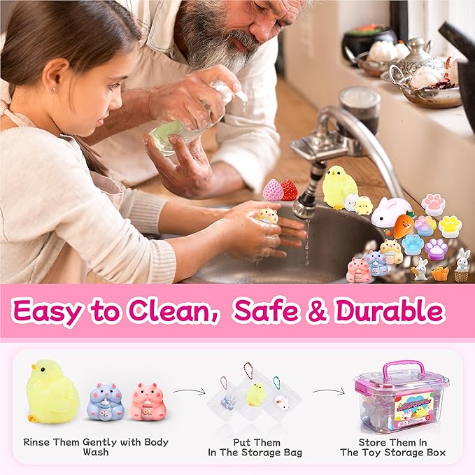 20Pcs Taba Squishy Toys Pack-Easter Taba Squishy Sensory Fidgets Toys Party Favors for Kids 4-8 8-12 -Kawaii Taba Squishies Squeeze Toys for Girls-4 5 6 7 8 9 10 11 12 Year Old Girl Birthday Gifts