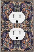 Outlet Covers Mandala Petals Retro Flowers 1 Gang Duplex Light Switch Cover Decorative Switch Plates Electrical Receptacle Faceplate Wall Plate For Bed Room Home Decor