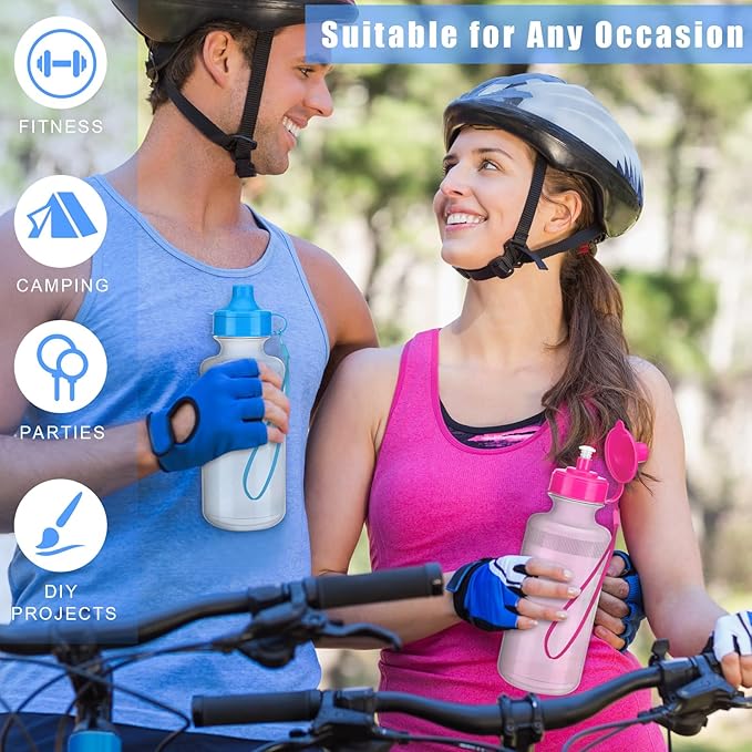 Zubebe 36 Pcs Sports Water Bottles Bulk Squeeze Reusable Bpa-free Plastic Water Bottles End of the Year Gifts Summer Gifts for Students School Travel Hiking Cycling Event Team Gift