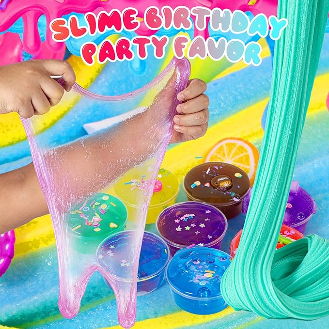 Jumbo Slime Kit for Girls, Party Favors for Kids, Adorable Slime Making Kit to Make Butter Slime, Confetti Slime, Multiple Slimes Making, Stress Relief Toy for Childrens, Ideal Gift