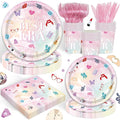 120PCS Birthday Era Party Supplies for Girl Fans In My Birthday Era Party Decorations Friendship Music Party Tableware Plates Napkin Cups Knives and Forks for 20 Guests
