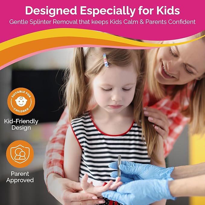 Kids Splinter Removal Kit (30 Pack) – Gentle Single-Use Splinter Removers for Children – Individually Wrapped, Easy to Use, Compact First Aid for Home, School & Travel