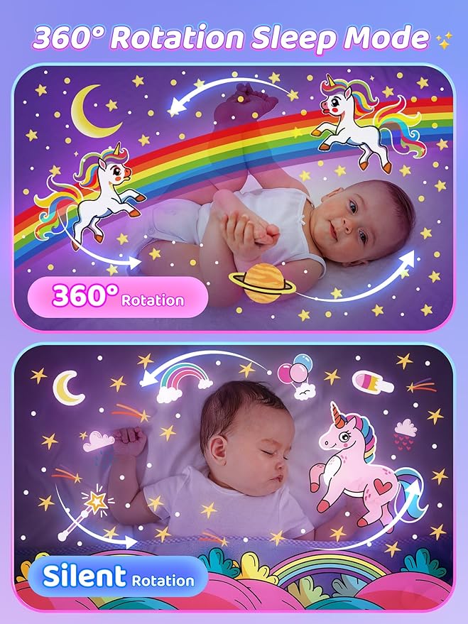 Carousel Night Light for Kids,15 Music+15 Films+315 Colors Star Projector for Kids Night Light Projector,360°+Remote+1200mah Unicorn Toys for Girls Room Decor,Autism Toys,Toddler Gifts for Girls Baby