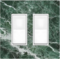 Decorative Outlet Covers Forest Marble Dark Green With White Vein 2 Gang Double Gfci Rocker Electrical Wall Panels Light Switch Cover Plate For Bathroom Kitchen Decor