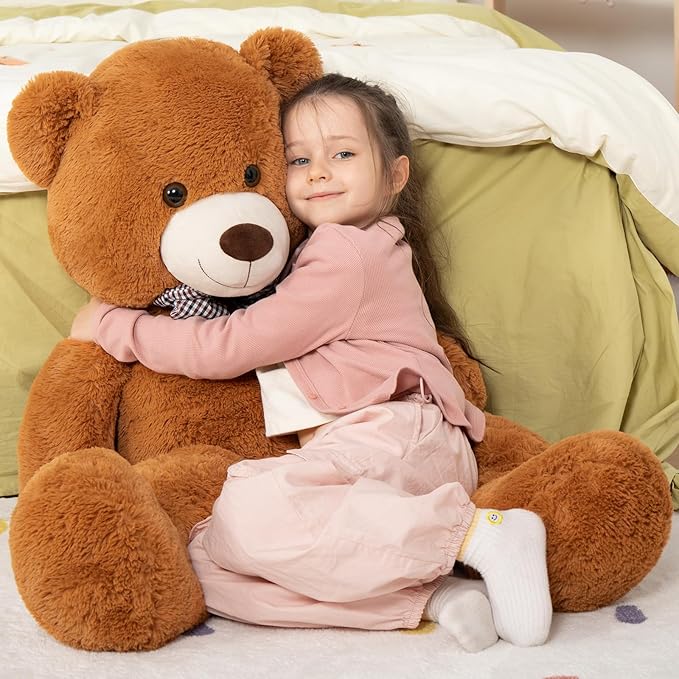 MaoGoLan Giant Brown Teddy Bear 4 Feet,Adorable and Cuddly Big Bear Stuffed Animal 47", Classic Teddy Bear Plush Gift Decoration for Baby Shower,Party,Birthday,Valentines Day