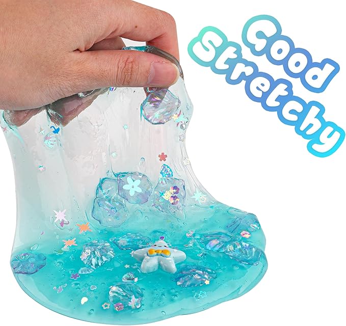 Shell Blue Clear Slime, Slime Party Favors for Kids, Slimes Sensory Toys for Birthday Easter Hallowmas Christmas Girls Gifts & Boys Gifts