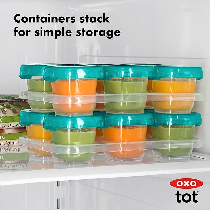 OXO Tot Baby Blocks Freezer Storage Containers 2 Oz - Teal