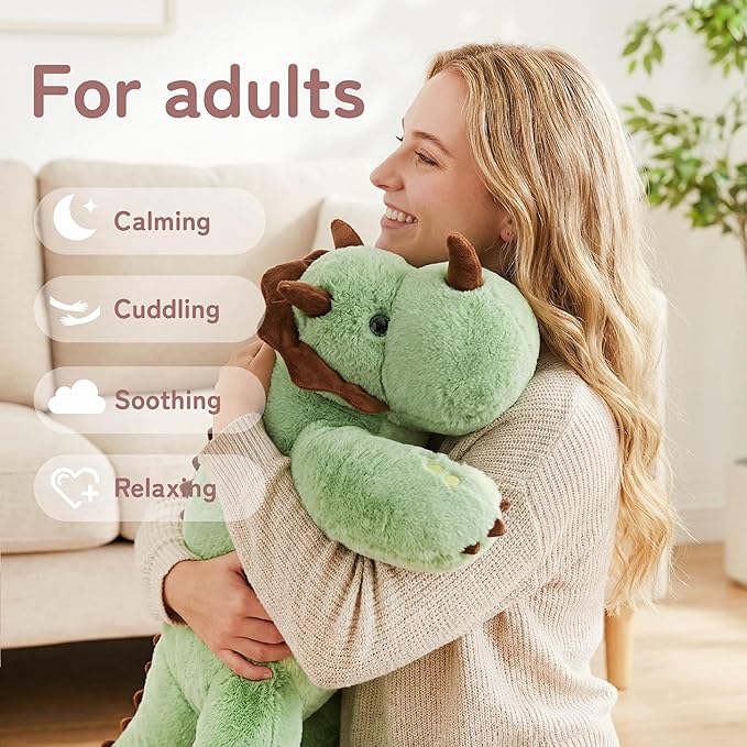 Niuniu Daddy Weighted Dinosaur Stuffed Animal for Kids & Adults, 22 Inch 3.3lb Large Plush Toy with Soft Fur, Weighted Plushies Pillow for Sensory Calm, Huggable Gift for Everyday Comfort