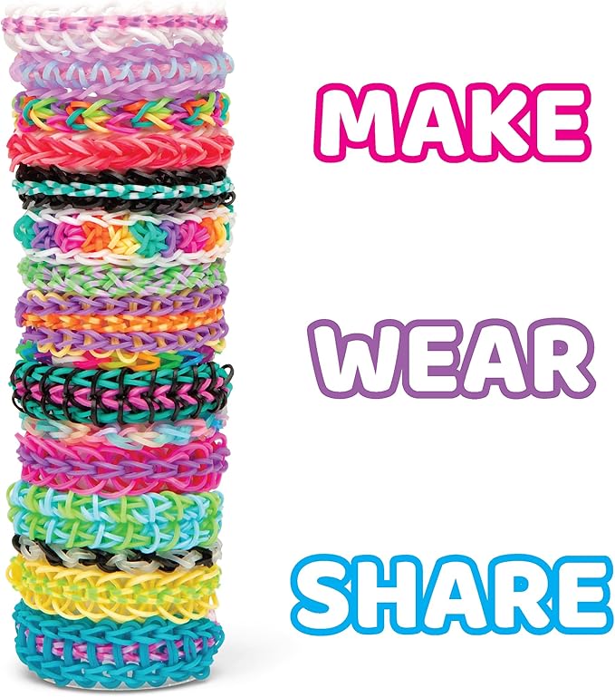 Rainbow Loom MEGA Combo Set, Features 7000+ Colorful Rubber Bands, 2 Step-by-Step Bracelet Instructions, Organizer Case, Great Gift for Kids 7+ DIY Craft, STEAM