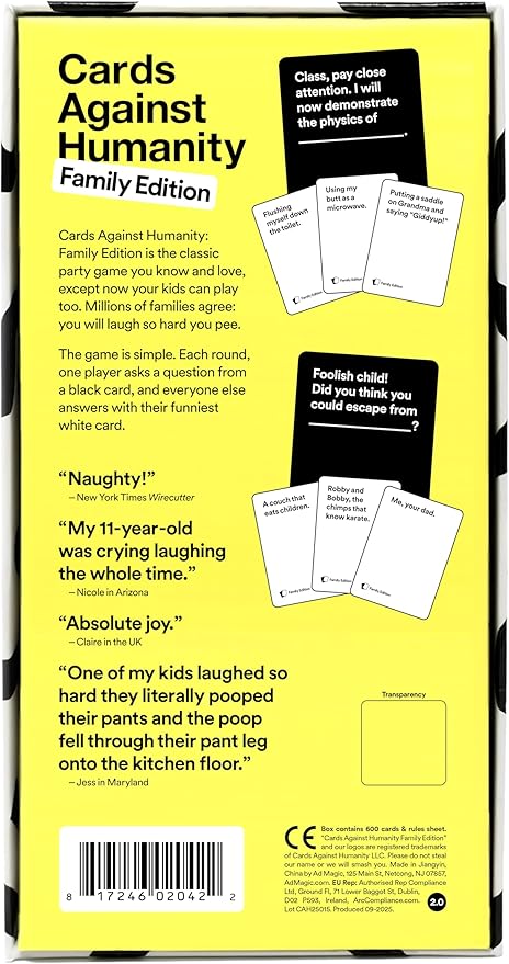 Cards Against Humanity: Family Edition • Ages 8+ • A Party Game for Your Horrible Family