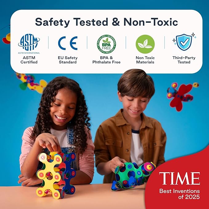 Clixo Itsy Magnetic Toy for Kids - Flexible, Durable, Imagination-Boosting Magnet Building Toy. Educational Multi-Sensory STEM Experience. Great as a Travel Game. Ages 4-99. 18 Piece Pack