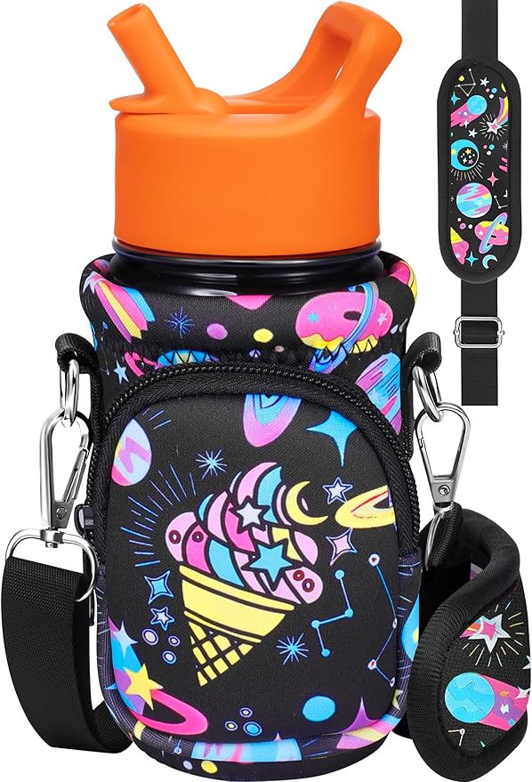 Miss Adola Water Bottle Carrier with Strap - Insulated Kids Water Bottle Holder for Boys Girls Bottle Bag for 10-18Oz