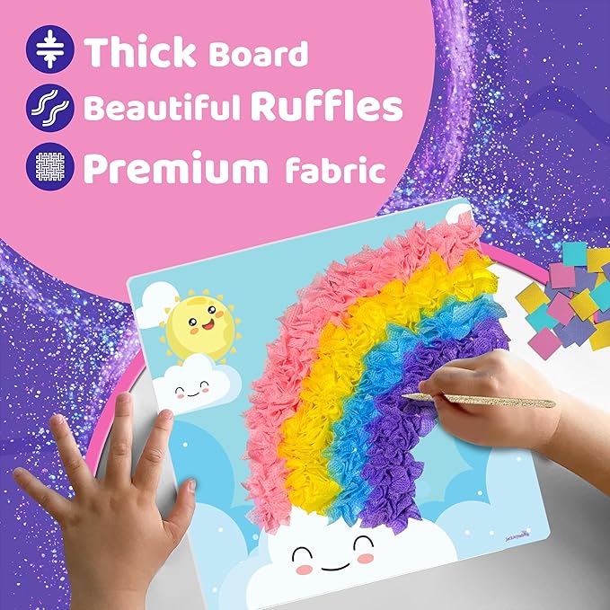 jackinthebox Poke Poke Art – Magical Theme, Mess-Free Fabric Art and Craft, Flower Pressing Kits, Gift for Kids, Girl Gifts, DIY Activity Boy Gift, Best Gift for Girls and Boys Ages 4 5 6 7 8