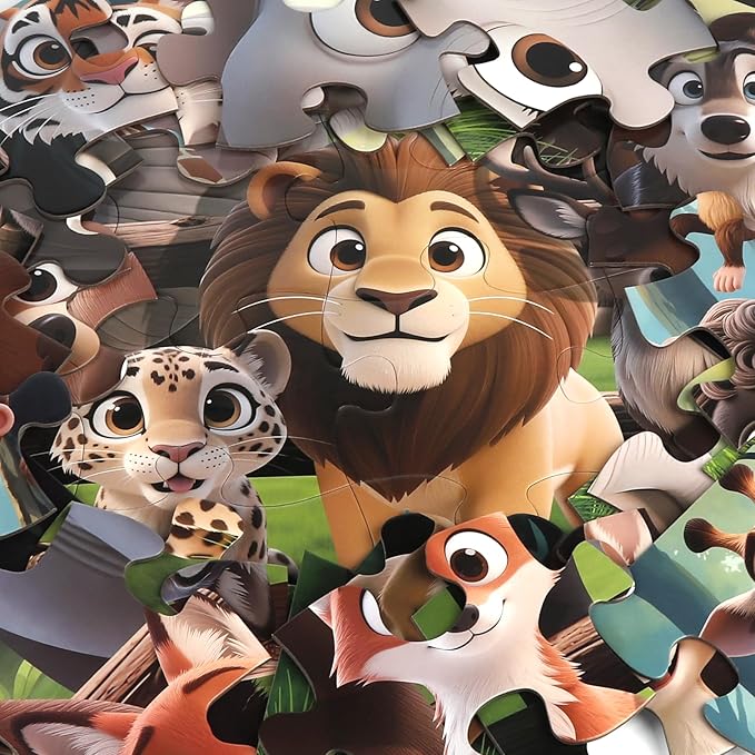 Jumbo Floor Puzzle for Kids,48 Piece Forest Animal Large Jigsaw Puzzles,Learning Educational Toys for Toddlers Ages 3-5,Wildlife Preschool Puzzles Children Easter Gift for Boy Girl Ages 4-8 W