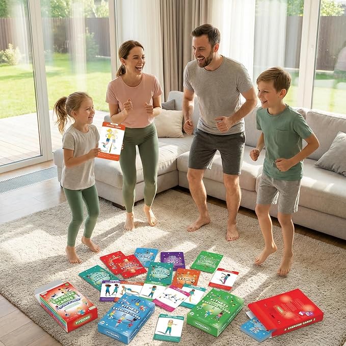 Kids Exercise Cards - 113 Fun PE Flash Cards for Kids & Teens, Workout Activities for Beginners at School and Family, Mindful Sensory Play Activities, Self Regulation Classroom Therapy, Brain Breaks