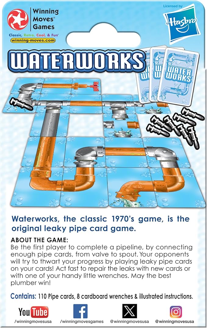 Winning Moves Classic Waterworks Leaky Pipe Card Game