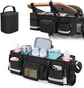 GRAOSO Parent Console Stroller Organizer Compatible with WONDERFOLD W4, with Four Insulated Cup Holders, a Removable Cooler Bag, Special Board Design Make It Not Easy Collapse and Tilting, Black