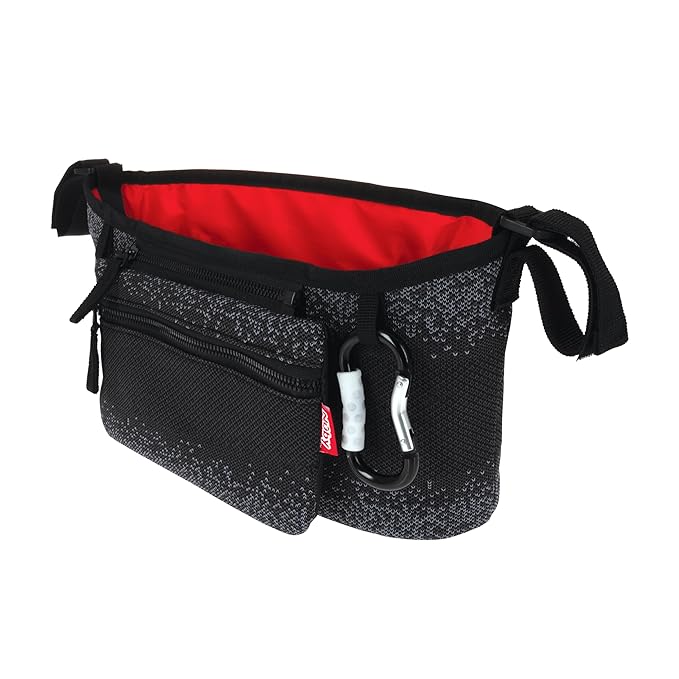Nuby Eco Baby Stroller Organizer - Includes Carabiner - Stroller Accessories for Babies and Toddlers - Black