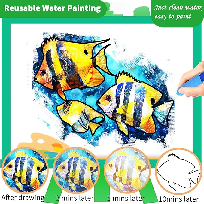 25 Pack Dementia Products for Elderly Reusable Water Doodle Coloring Set for Seniors Dementia Activities Animals Water Painting Toys for Alzheimer's Painting Gifts for Nursing Home Patients