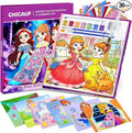 CHICAUP Paint with Water Coloring Books & Shimmer Art Kit for Kids, Princess Themed Arts and Crafts Set with Watercolor Painting Kit, Travel Art Supplies for Girls Ages 4-8 Birthday Christmas Gift
