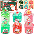 6 Pack Christmas Slime Kit, with 2 Butter Slime and 2 Cloud Slime and 2 Jelly Cube Crunchy Slime, Soft & Stretchy, Birthday Gifts for Kids, Christmas Party Favors for Girls and Boys